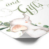 ベビーゾウ緑のシャワーカードとギフト ポスター (角)