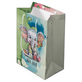 ベビーゾウ縫いフローラパッチ任意の子 ミディアムペーパーバッグ (正面アングル)