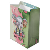 ベビーゾウ縫いフローラパッチ任意の子 ミディアムペーパーバッグ (裏面アングル)