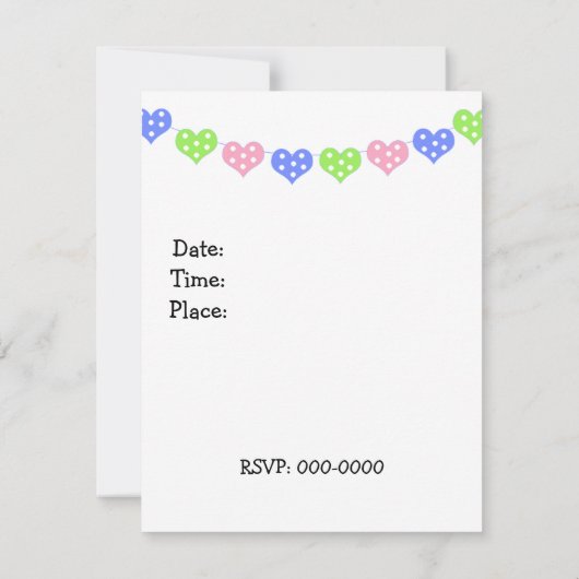 ベビーゾウ誕生日招待状 招待状 (裏面)