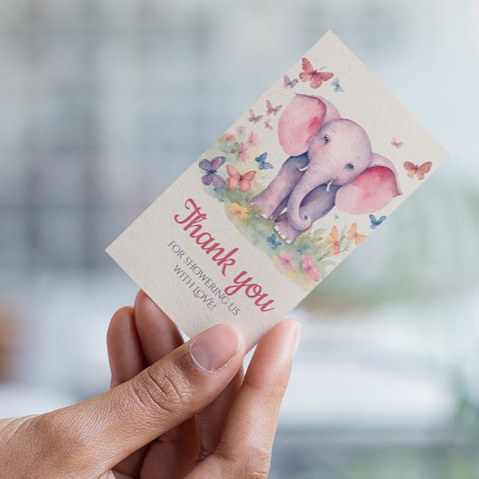 ベビーゾウ赤ちゃんシャワーありがとう サンキューカード