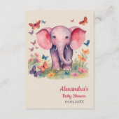 ベビーゾウ赤ちゃんシャワーおむつラッフル エンクロージャーカード (裏面)