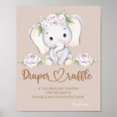 ベビーゾウ赤ちゃんシャワーおむつラッフル ポスター (正面)