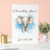 ベビーゾウ赤ちゃんシャワーアクリル標識 アクリルサイン (ウェディング)