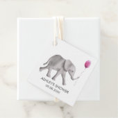 ベビーゾウ赤ちゃんシャワーギフトラベル、ピンク&グレー フェイバータグ (インサイチュ)