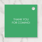 ベビーゾウ赤ちゃんシャワーギフトラベル、緑と灰色 フェイバータグ (裏面)