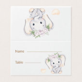 ベビーゾウ赤ちゃんシャワーテーブルカード (外部フラット)