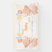 ベビーゾウ赤ちゃんシャワーバナー 横断幕 (縦)