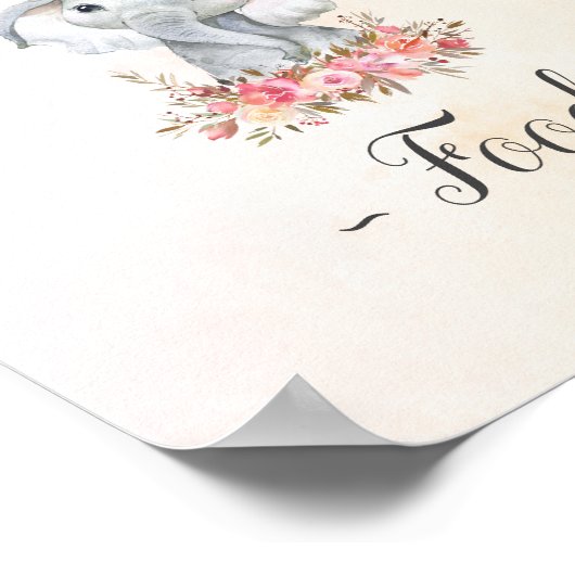 ベビーゾウ赤ちゃんシャワーフード ポスター (角)