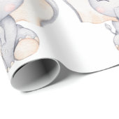 ベビーゾウ赤ちゃんシャワーラッピング紙 ラッピングペーパー (ロールコーナー)