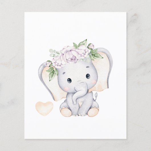 ベビーゾウ赤ちゃんシャワー推測ベビーフードカード (裏面)