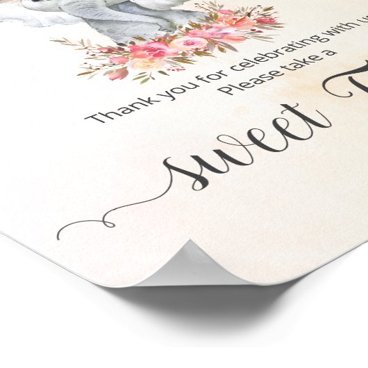 ベビーゾウ赤ちゃんシャワー甘いトリート ポスター (角)