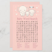 ベビーゾウ赤ちゃんシャワー語検索ゲーム (正面/裏面)