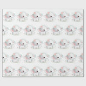 ベビーゾウ赤ちゃんシャワー ラッピングペーパー (フラット)