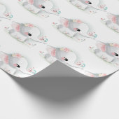 ベビーゾウ赤ちゃんシャワー ラッピングペーパー (角)