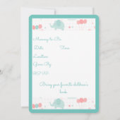 ベビーゾウ赤ちゃんシャワー 招待状 (裏面)