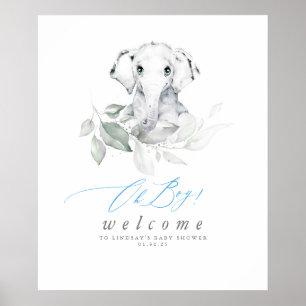 ベビーゾウ赤ちゃんシャワーOh Boy Welcome Poster ポスター