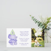 ベビーゾウ1歳の誕生日ありがとうフォトカード サンキューカード (スタンド正面)