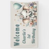 ベビーゾウ1歳 横断幕 (縦)