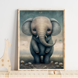 ベビーゾウ・アフリカ動物 Elephant Wallプリント ポスター