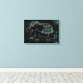 「ベビーゾウ」アートデザイン キャンバスプリント (インサイチュ (ウッドフロア))