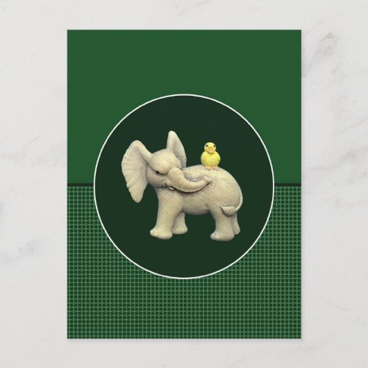 ベビーゾウ&イエローダック ポストカード (正面)