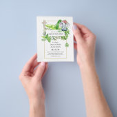 ベビーゾウ《キリスト教》洗礼式や命名式招待状forガールズジャングル チラシ (手)