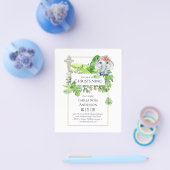 ベビーゾウ《キリスト教》洗礼式や命名式招待状forガールズジャングル チラシ (シングル)