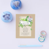 ベビーゾウ《キリスト教》洗礼式や命名式招待状forガールズジャングル チラシ (シングル)