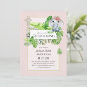 ベビーゾウ《キリスト教》洗礼式や命名式招待状forガールズジャングル 招待状 (スタンド正面)