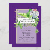 ベビーゾウ《キリスト教》洗礼式や命名式招待状forガールズジャングル 招待状 (正面/裏面)