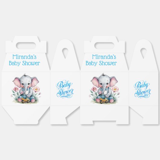 ベビーゾウ（トラックの赤ちゃんシャワー付） フェイバーボックス (見開き)