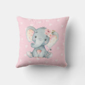 ベビーゾウ(ピンクのハートの背景) クッション (裏面)