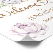 ベビーゾウ&フラワーベビーシャワーウェルカム ポスター (角)