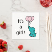 ベビーゾウ – 女の子 – 赤ちゃんシャワーナプキンス スタンダードカクテルナプキン (インサイチュ)