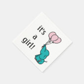 ベビーゾウ – 女の子 – 赤ちゃんシャワーナプキンス スタンダードカクテルナプキン (角)