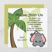 ベビーゾウ 招待状 (正面/裏面)