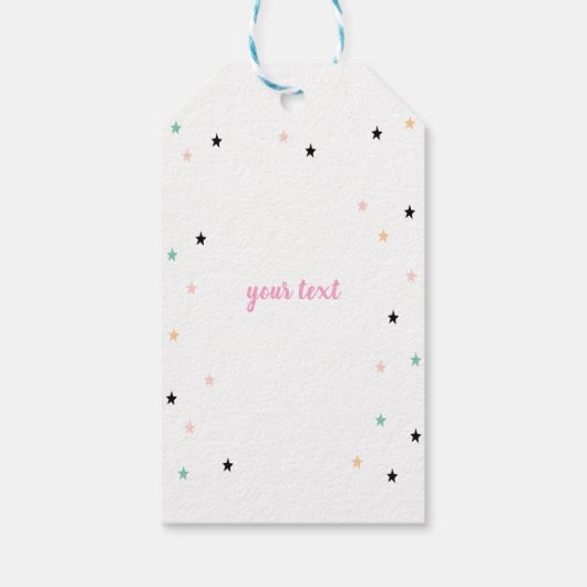 ベビーゾウ、蝶、星 ギフトタグ (裏面)