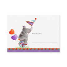 ベビーゾウrhino灰色ディスプレイシャワーカード