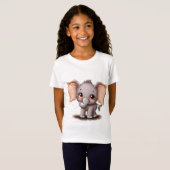 ベビーゾウTシャツ – かわいい大きな耳乳児ティー Tシャツ (正面フル)