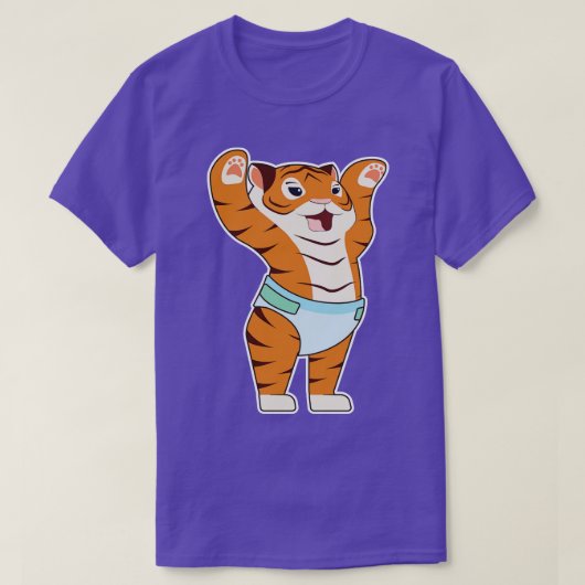 ベビータイガーとパンツ Tシャツ (デザイン正面)