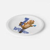 ベビータイガープレイドファースト誕生日クラシック ペーパープレート (アングル)