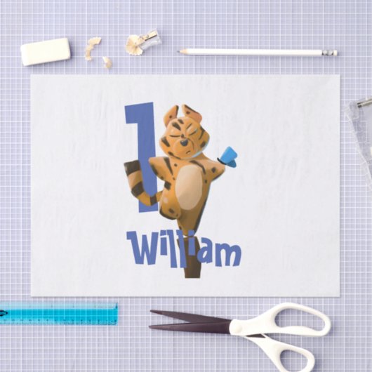 ベビータイガープレイドファースト誕生日 薄葉紙 (クラフト)