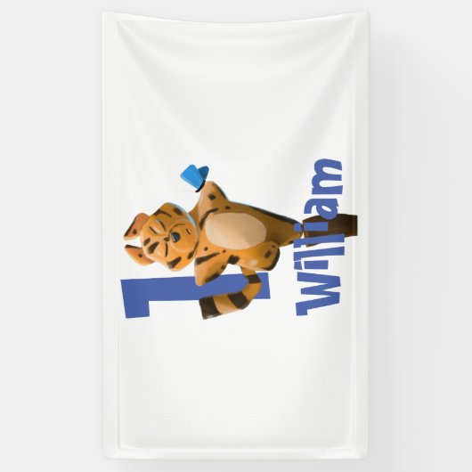 ベビータイガープレイド第1誕生日バクラシックナー 横断幕 (縦)