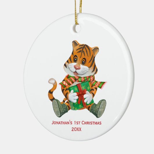 ベビータイガーベビー第1回クリスマスフォト セラミックオーナメント (左)