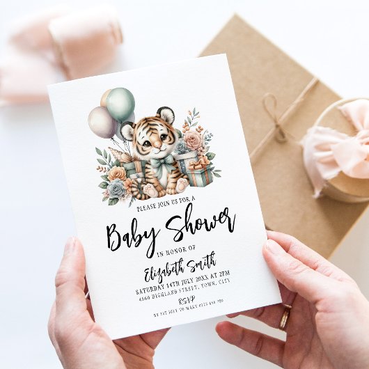 ベビータイガー赤ちゃんシャワー 招待状