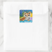 ベビータイガー「Art by Kids」 スクエアシール (バッグ)