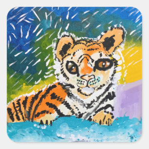 ベビータイガー「Art by Kids」 スクエアシール