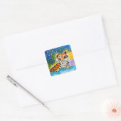 ベビータイガー「Art by Kids」 スクエアシール (封筒)