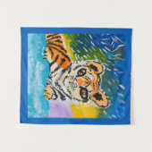 ベビータイガー「Art by Kids」 タペストリー (正面(横))